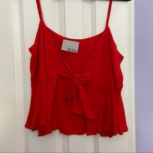 Chloe Oliver Red Tie Front Top